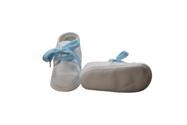 crib shoes with baby blue shoelaces