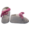 crib shoes with pink shoelaces