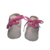 crib shoes with pink shoelaces