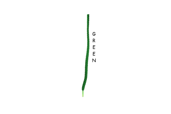 Single green braided shoelace