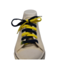 navy blue and yellow flat shoelace