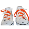 a comparison of a 45" shoelace and a 54" shoelace