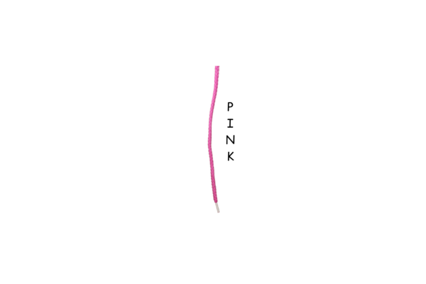 Single pink braided shoelace