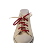 Red and white bi-colored braided shoelace