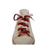 Red and white bi-colored flat shoelace